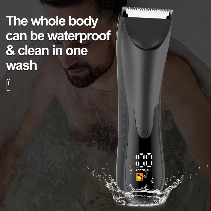 Waterproof Body Trimmer for Men, 1 Set Cordless Comfort Lightweight for Men, Comfort Ceramic Blade Rechargeable Safety Body Clippers, Wet and Dry Uses  Trimmer Set