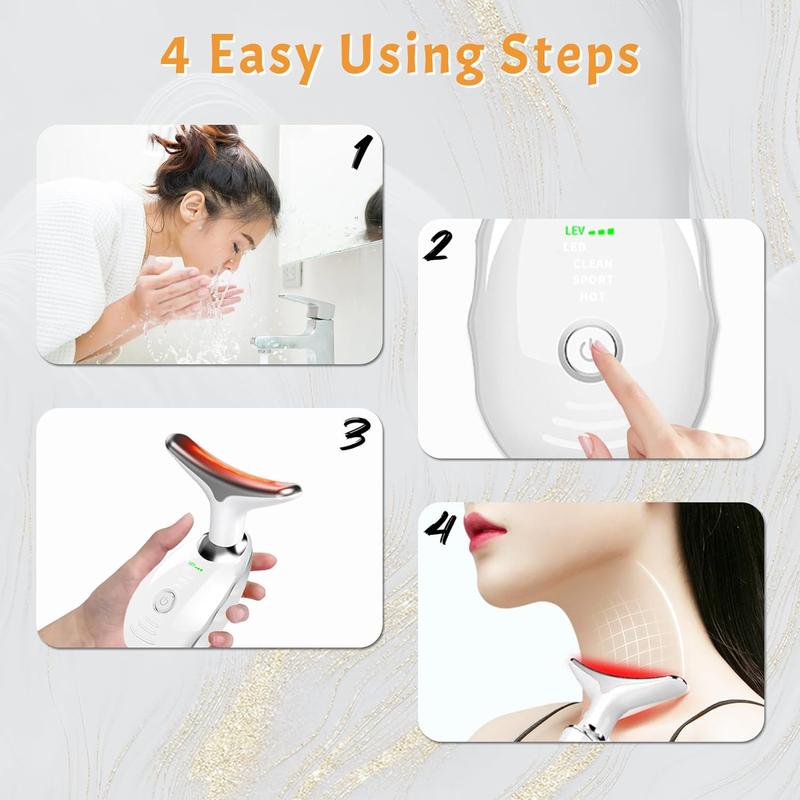 MAYCHYL Muitifunctional Facial Massager .Neck Massager, Neck Beauty Product, NeckFace Lifting Tool, Vibration and HeatingFacial Beauty Massager, Skincare Product,Birthday Gift for Women, Mother's Day Gift face light