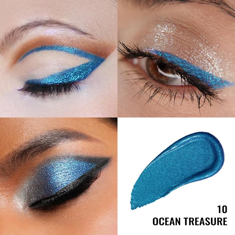 Blue liquid glitter eyeshadow, liquid glitter eyeshadow, liquid eyeliner, non-sticky, one-touch, ready to use, quick-drying and wrinkle-resistant