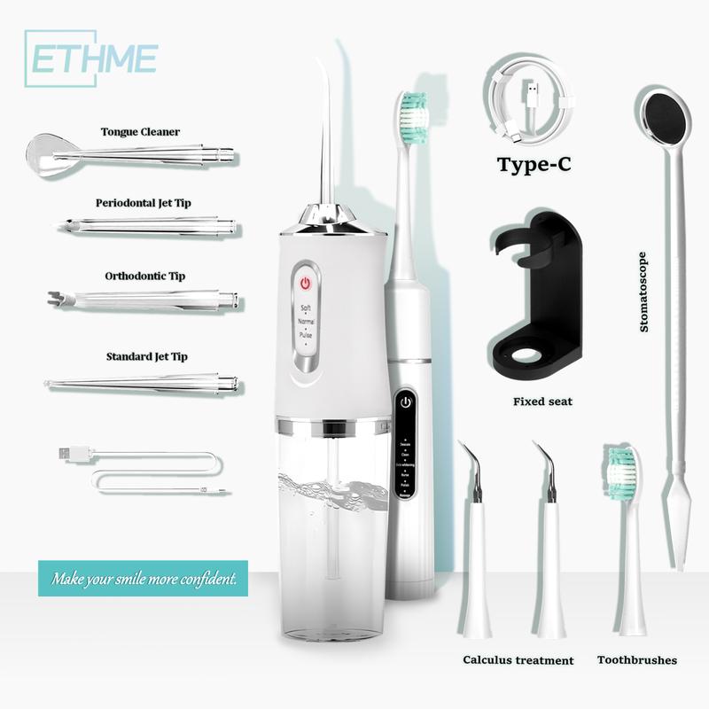 ETHME A8 Pink Rechargeable 3-Color Stronger Water Flosser for Teeth Halloween Gift Teeth Cleanser Portable Cleanser Cordless Oral Irrigator for Braces