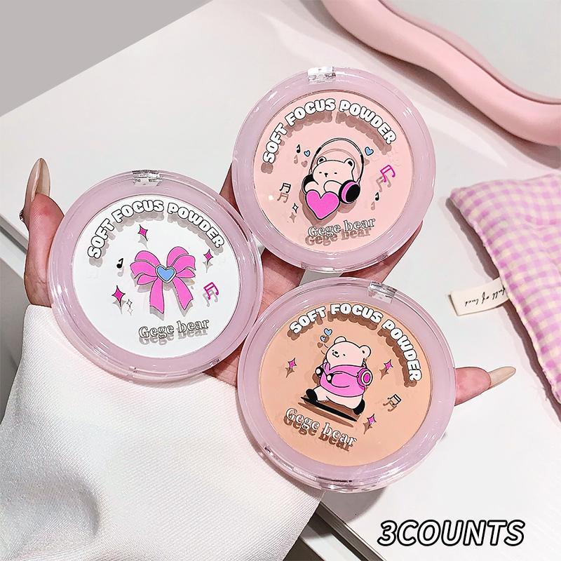 Waterproof Pressed Powder, 3 Counts set Oil Control Matte Powder, Smooths Skin & Completes Makeup, Suitable for Women & Girls