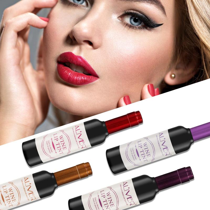 Wine Design Lipstick, 6pcs Long Lasting Lip Gloss, Moisturizing Lip Glaze, Tinted Lip Gloss, Glossy Lip Glaze, Plumping Lip Oil Lip Stick for Girls & Women, Elegant Hydrating Lip Cosmetic For Gift