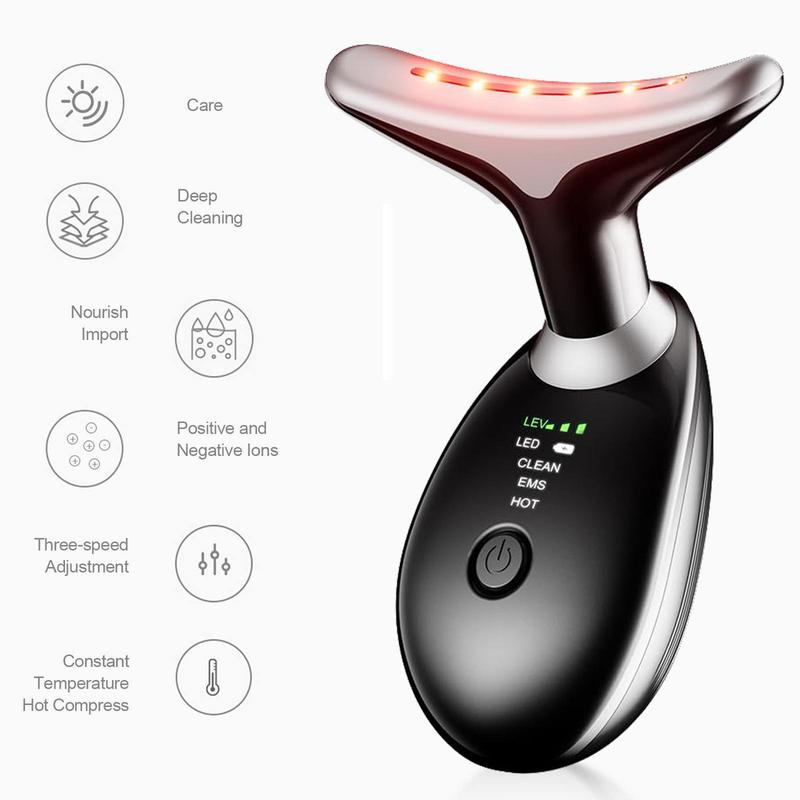 Red Light Facial Lifting Machine, Portable Electric Facial Massager with 7 Color Led, Dual Chin Facial Massager, Face Lifting Machine, Neck Massagers Facial Massaging Tool Face Massagers for Neck, Christmas, Birthday Gifts