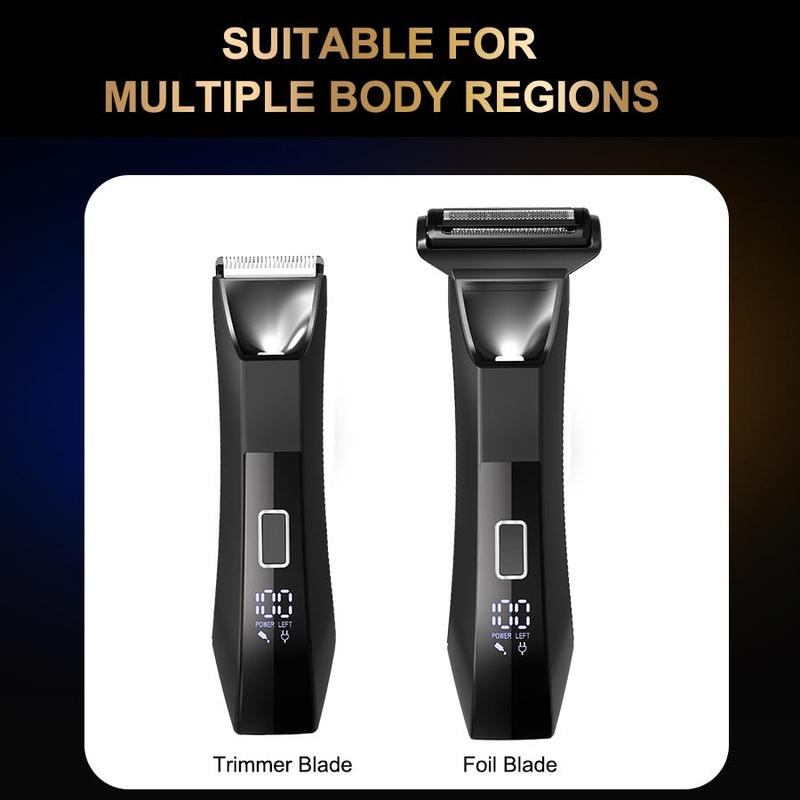 Electric Hair Trimmer Kit, 1 Box Waterproof Wet and Dry Groomer, USB-C Rechargeable Trimmer with Base, Body Trimmer for Men, Men's Ball Shaver, Groin & Body Hair Trimmer for Men