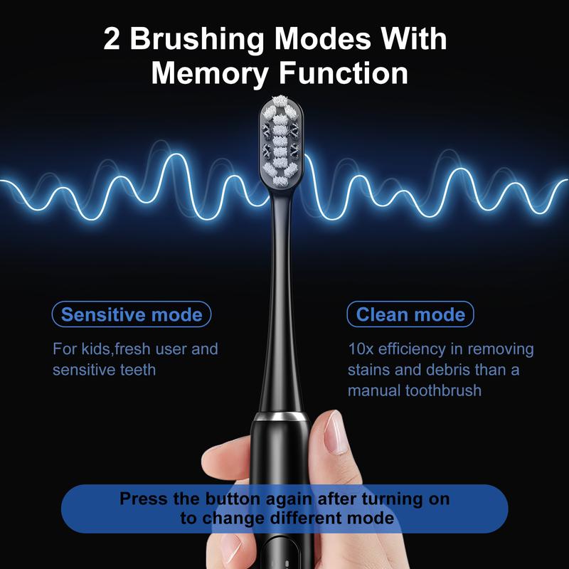 Sonic Electric Battery Toothbrush for Adults ,with 3 Brush Heads, with 3 Modes