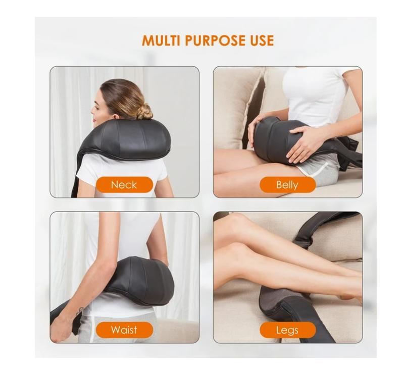 Comfier Shiatsu Shoulder & Neck Massager with Heat, 4D Deep Kneading Back Massager Gifts for Men Women - NEW