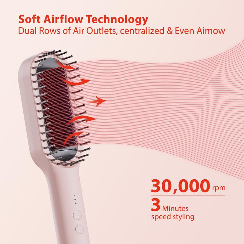 2 in 1 Fast Heat UpStraightening Brush Professional Hair StylingTool Straightening Brush for Women with 20s Fast Heating