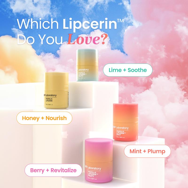 [CNP Official Shop] Honey Lip Butter SET (Honey, Fruity, Mojito, Spicy), Propolis Lipcerin, Hydrating, Gentle Exfoliation, Deep Nourish, Revitalizing Dry Lips, Shea Butter (0.5 fl.oz   15ml*4) Korean Skincare, Comfort Lipcare, Lip Balm