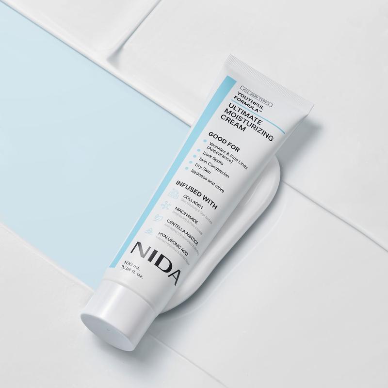 NIDA Youthful Formula Ultimate Moisturizing Cream (100mL)   Collagen, Niacinamide, Centella Asiatica, Hyaluronic Acid   Wrinkles, Dark Spots, Skincare