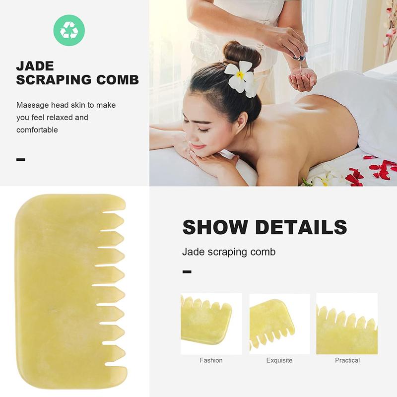 Natural Stone Scalp Massage Comb, 1 Count Multifunctional Gua Sha Board, Manual Massage Tool for Body & Head, Body Care Tool for Women & Men