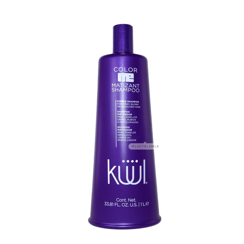 Kuul Color Me Matizant Violet purple Shampoo for Gray Blond Bleached Hair 33.8 FL. oz. 1 Liter  10.1 FLoz. Haircare  matizador platinado de cabello