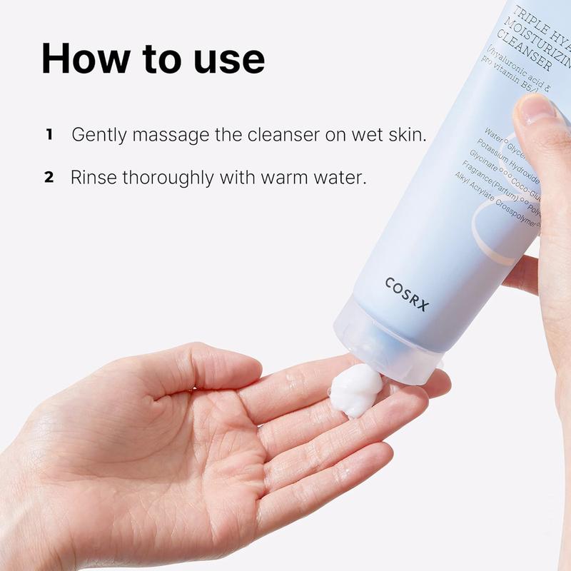 [COSRX OFFICIAL] Hydrium Triple Hyaluronic Moisturizing Cleanser 150ml foaming  facial wash