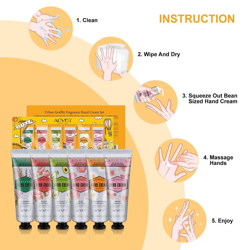 City Pattern Hand Cream Set, 6 Counts set Moisturizing Hand Cream, Hand Care Product for Women & Men, Daily Skincare Product