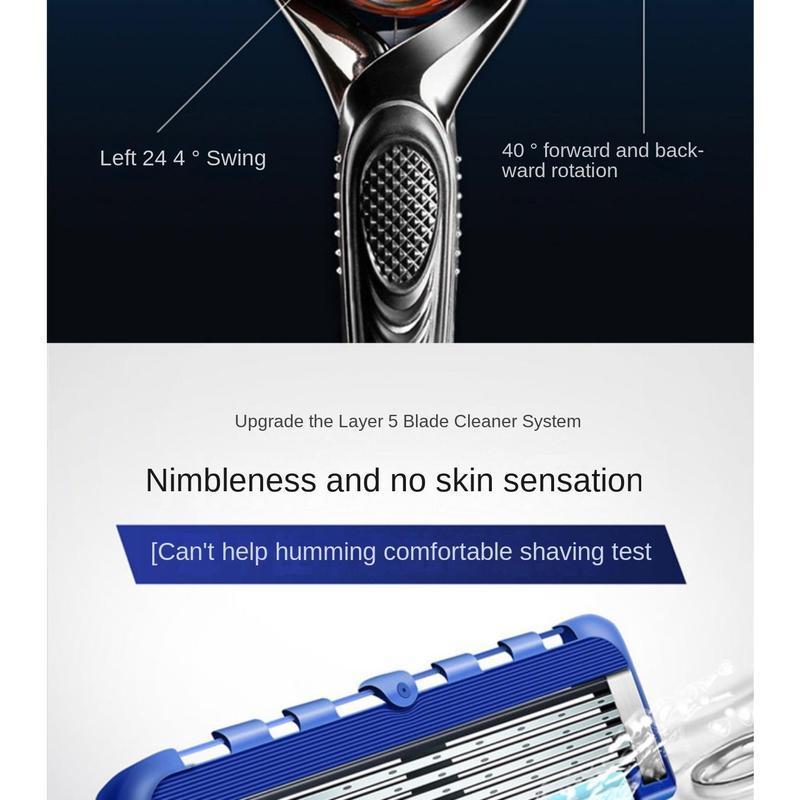 Men's Electric Razor Set for Christmas Gift, 1 Set Professional Men's Razor Handle & Blade Set, Daily Care Tool for Men