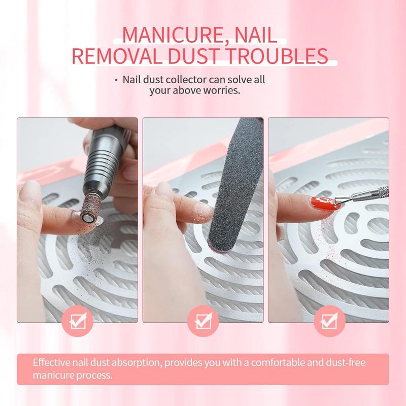 Electric Nail Dust Collector, 1 Box Nail Dust Cleaner with Replacement Filter, Professional Nail Art Tool for Home & Salon Use