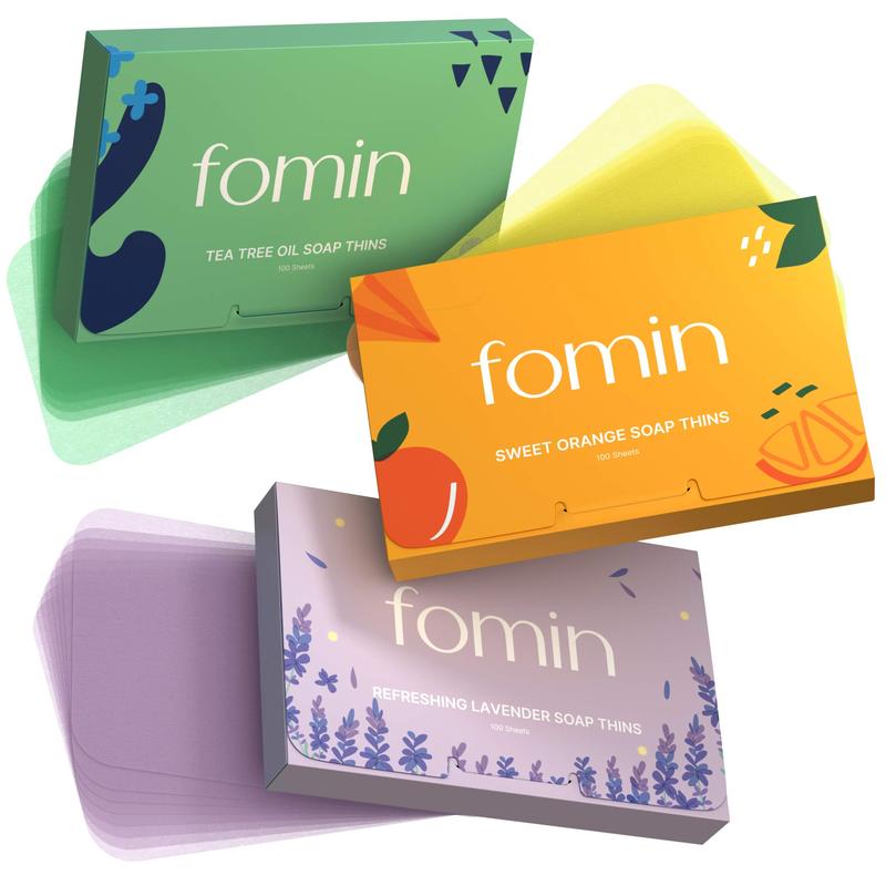 FOMIN - Antibacterial Paper Soap Sheets for Hand Washing - Lavender Portable Travel Soap Sheets, Portable Hand Soap Sheets Nail Foaming