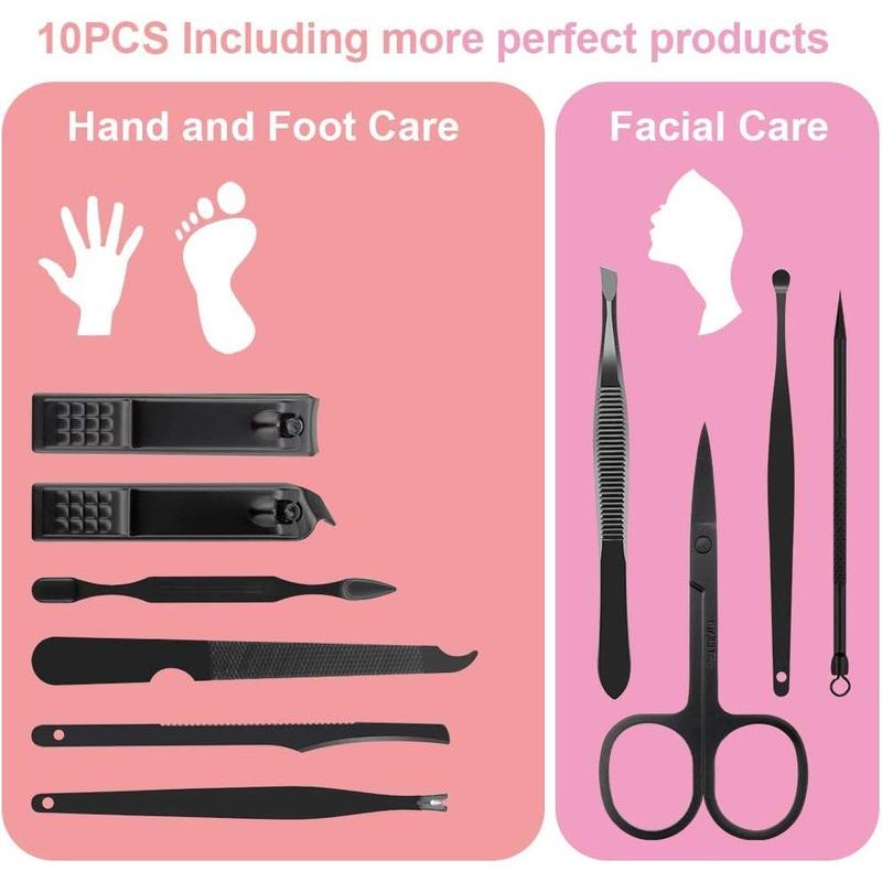 Manicure Kit, Okom Mens  Kit,  Care Kit, Manicure Kit for Men, Mens   Kit,  Kit,Manicure Set with  Clippers  File and Cuticle Pusher,Gifts for Men and Woman,(10Pcs)