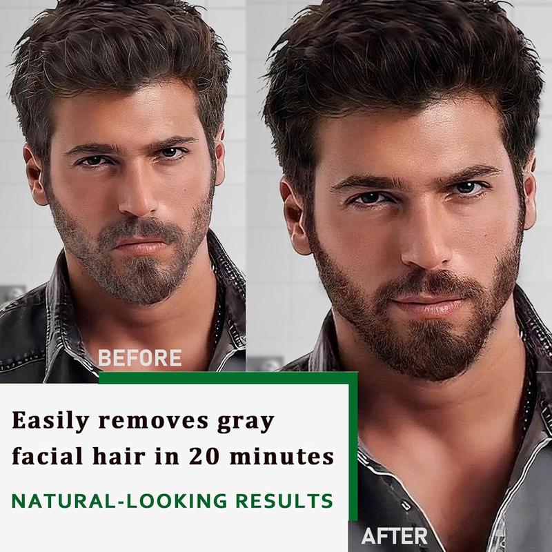 Men's Beard Color Shampoo Instant 20 Mins Dye Black for Mustache Beard Darkening Hair Dye Haircare beard care