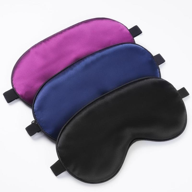 Silk Sleep Mask with Adjustable Strap, Comfortable Eye Mask for Men & Women – Soft Eyeshade for Night Sleep (Black, Blue, Purple)