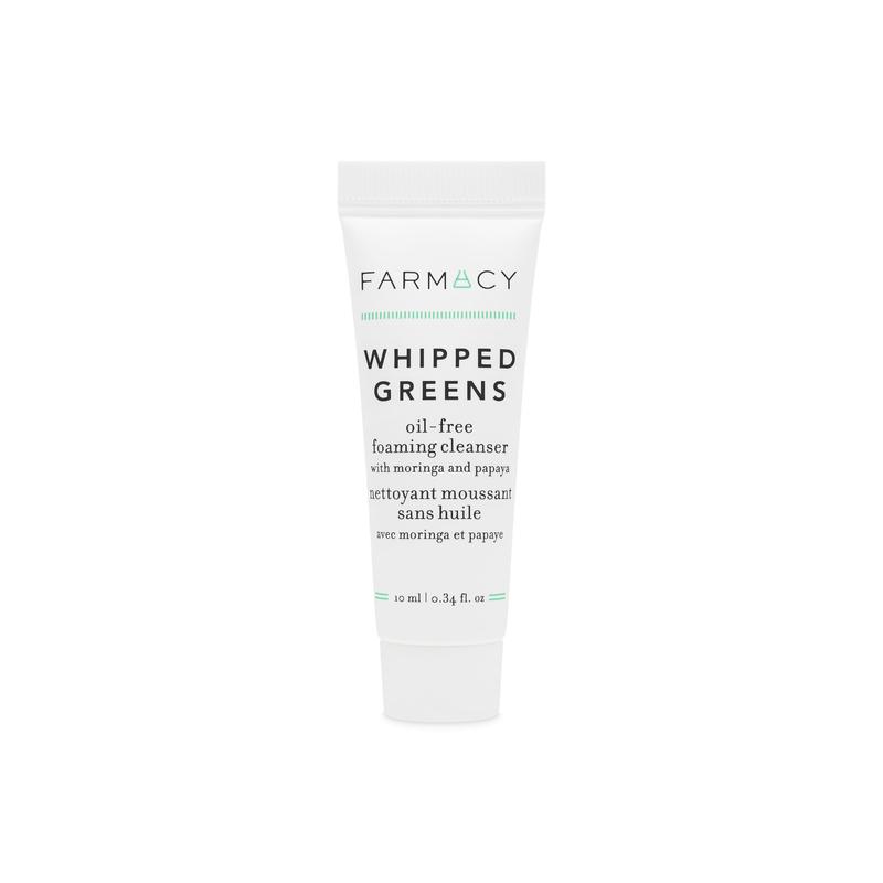 Farmacy Whipped Greens Face Wash - Oil Free Foaming Facial Cleanser for Combination and Oily Skin - Trial Size