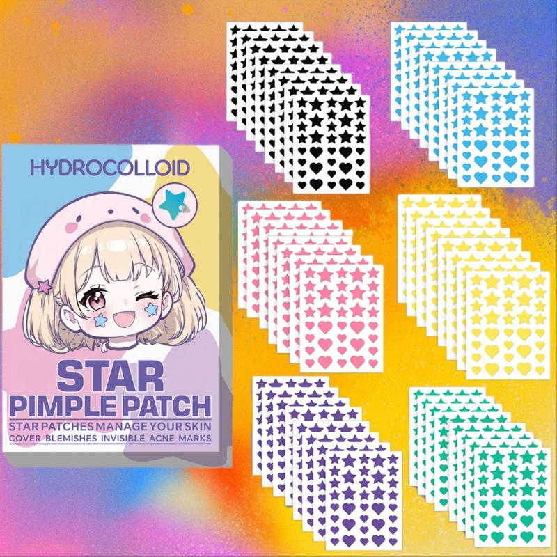 Star & Heart Shaped Acne Patches, 432pcs set Acne Cover Patches, Facial Skin Care Products for Women & Men