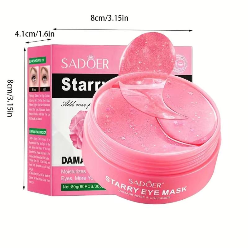 Summer Starry Eye Mask, 60pcs set Moisturizing & Rejuvenating Eye Mask Reducing Dark Circles Puffiness, Daily Hydrating Soothing Under Eye Patches for Puffy Eyes and Dark Circles, Comfort Under Eye Mask for Dark Circles, Back to School Skin Care Product