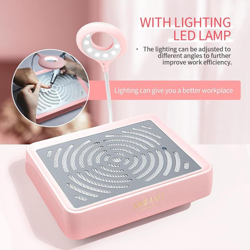 Electric Nail Dust Collector, 1 Box Nail Dust Cleaner with Replacement Filter, Professional Nail Art Tool for Home & Salon Use