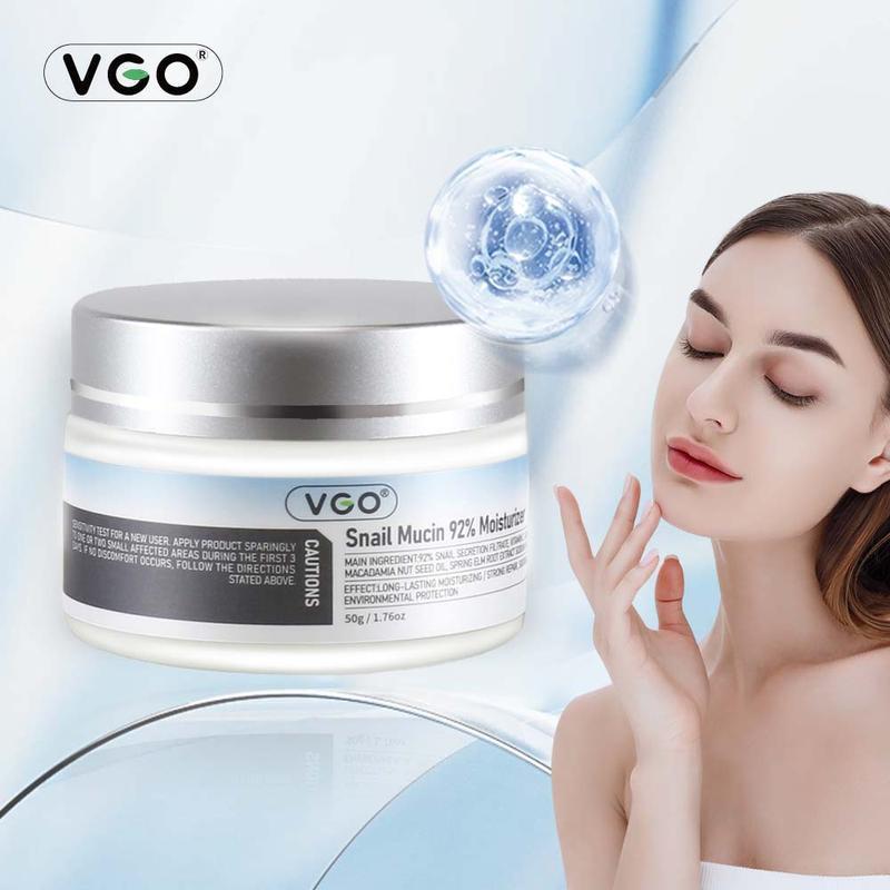 VGO Skin Care Set with Snail Mucin 92% Moisturizer, Vitamin C Serum & Dual-Tube Facial Cleanser, 3 Step Skin Care Kit hydrate refreshing antioxidant