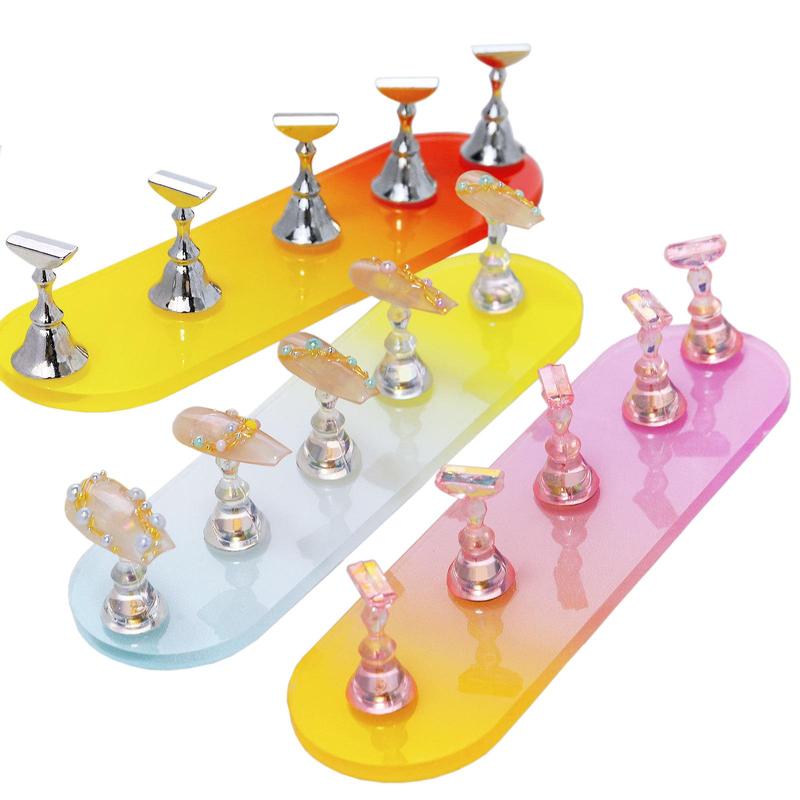 Nail Practice Stand, 1 Count Nail Tips Display Holder with Magnet Base, Nail Art Decoration Tools, Manicure & Pedicure Tools for Home & Salon Use,  Nail Equipment