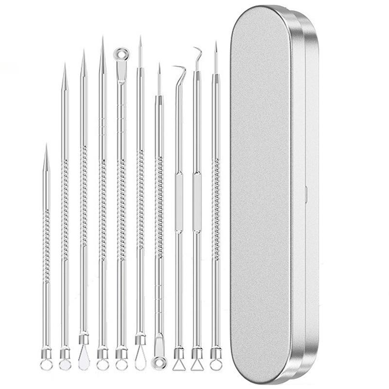 Stainless Steel Acne Extractor Tool Set for Christmas Gift, Acne Extractor Tool with Storage Case, Facial Skin Care Tool for Home & Travel