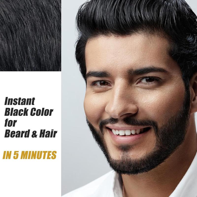 Men's Beard Color Shampoo Instant 20 Mins Dye Black for Mustache Beard Darkening Hair Dye Haircare beard care