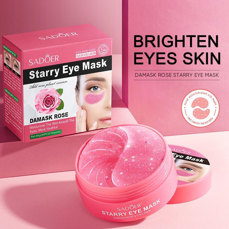 Summer Starry Eye Mask, 60pcs set Moisturizing & Rejuvenating Eye Mask Reducing Dark Circles Puffiness, Daily Hydrating Soothing Under Eye Patches for Puffy Eyes and Dark Circles, Comfort Under Eye Mask for Dark Circles, Back to School Skin Care Product