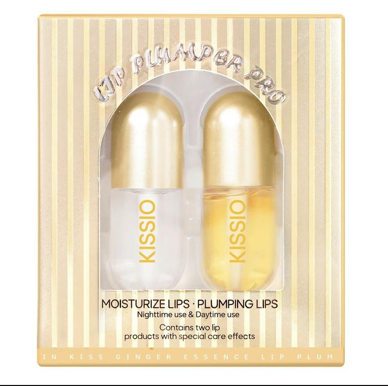 KISSIO Lip Plumper,2 PCS Natural Lip Plumper,Lip Enhancer, Natural Plumping Lip Serum, Lip Plumping Balm,Derol Lip Plumper Pro,Hydrated Beauty Lips 5.5ml, Day And Night