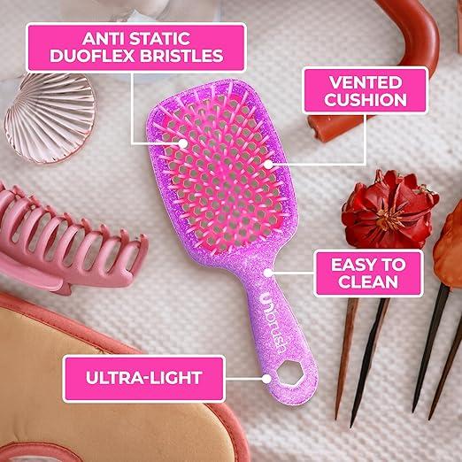 UNbrush Classic Detangling Hair Brush, UNbrush Plus Detangling Brush & Knot Unwinder 7 in 1 Detangling Spray