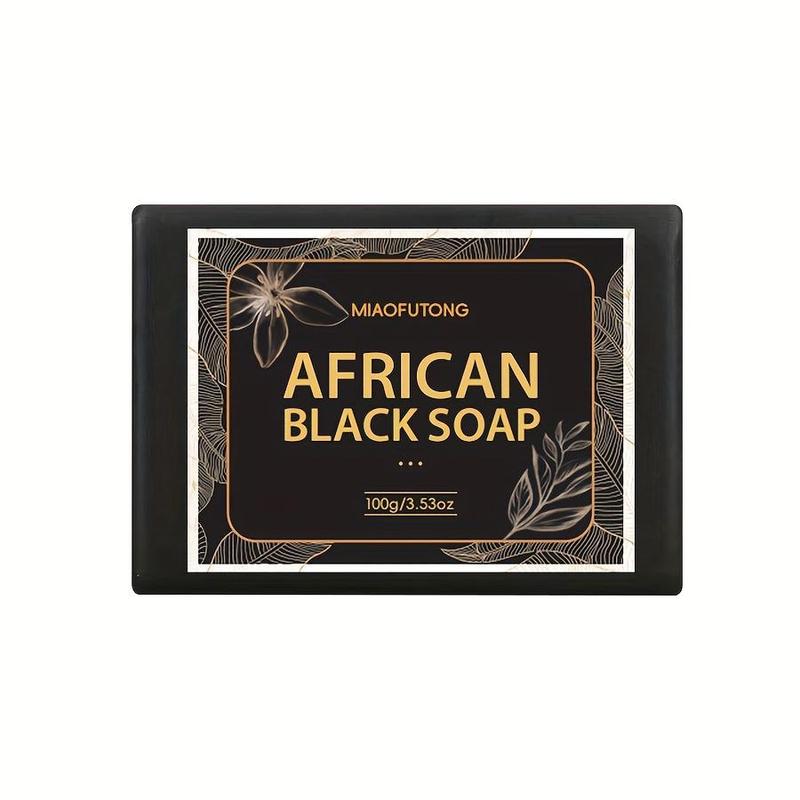 African Black Soap Bar, 3 Counts set Moisturizing Facial Cleanser, Deep Cleansing & Nourishing Skin Care Product for Women & Men