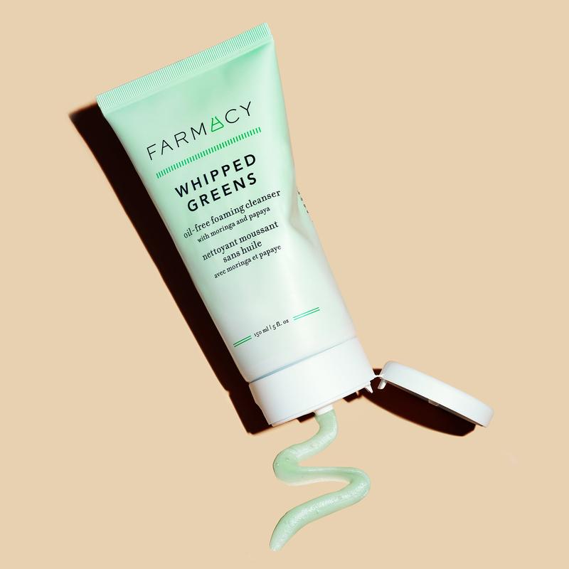 Farmacy Whipped Greens Face Wash - Oil Free Foaming Facial Cleanser for Combination and Oily Skin - Trial Size