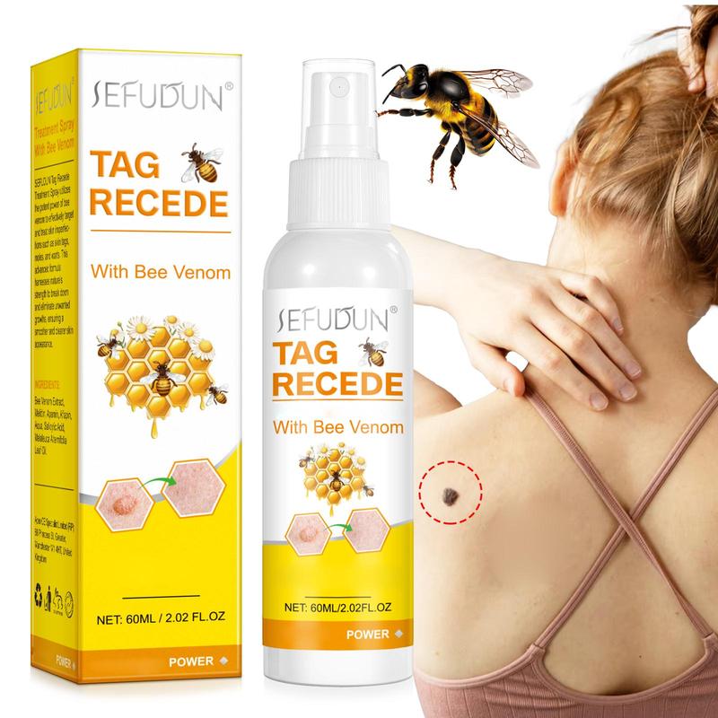 Bee Venom Skin Tag Recede &lmperfection Solution Spray, Skin Soothing for All Skin, Unisex(60ml)