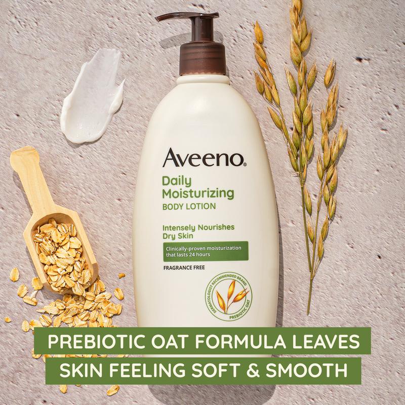 Aveeno Daily Moisturizing Lotion with Nourishing Oat for Dry Skin, 18 fl. oz Body Care Moisture