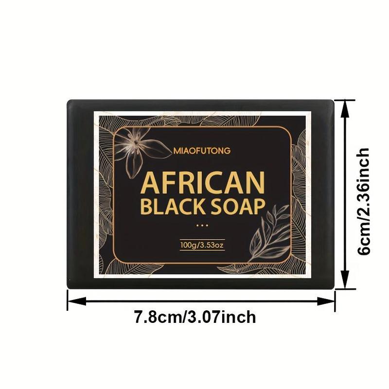 African Black Soap Bar, 3 Counts set Moisturizing Facial Cleanser, Deep Cleansing & Nourishing Skin Care Product for Women & Men