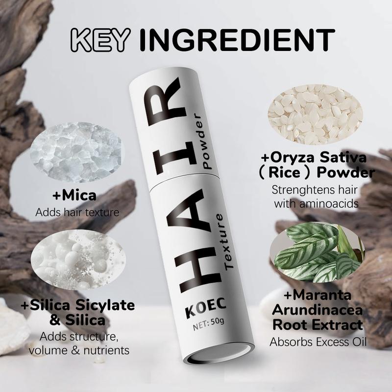  KOEC is hair texture powder |instant volume & texture |simple, natural, effective. All-Natural Dry Haircare Matte