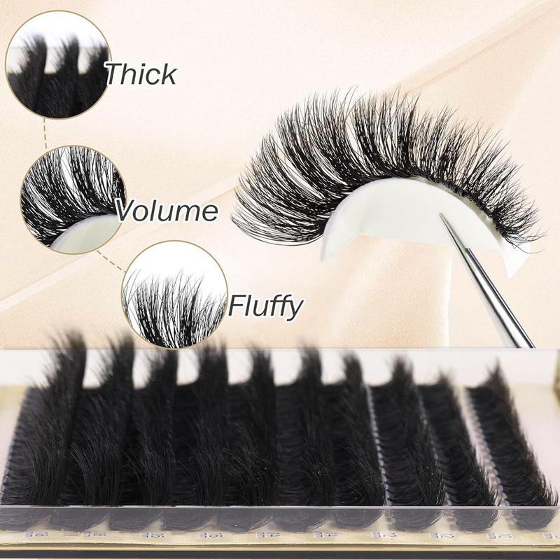 Individual False Eyelashes for Eyelash Extensions, Self Grafting Curling Fake Eyelashes, Eye Makeup Enhancement Tool for Women & Girls