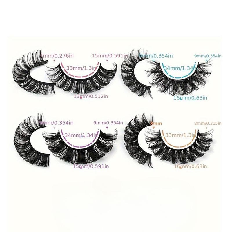 20 Pairs Black Fake Eyelashes Exaggerated Thick Lashes Cat-eye Fluffy Faux Lashes for Daily & Party Mini Makeup DD Curl, Christmas Gift