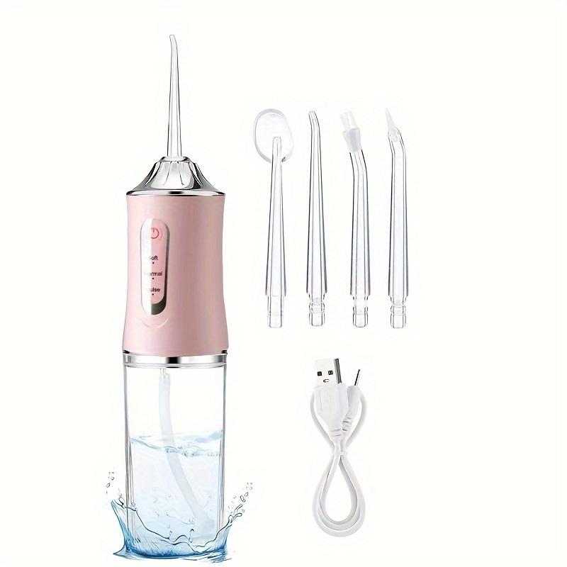 Portable Rechargeable Oral Irrigator - 230ML High-Pressure Water Flosser with 4 Nozzles, Perfect for Home & Travel, Ideal Halloween and Christmas Gift