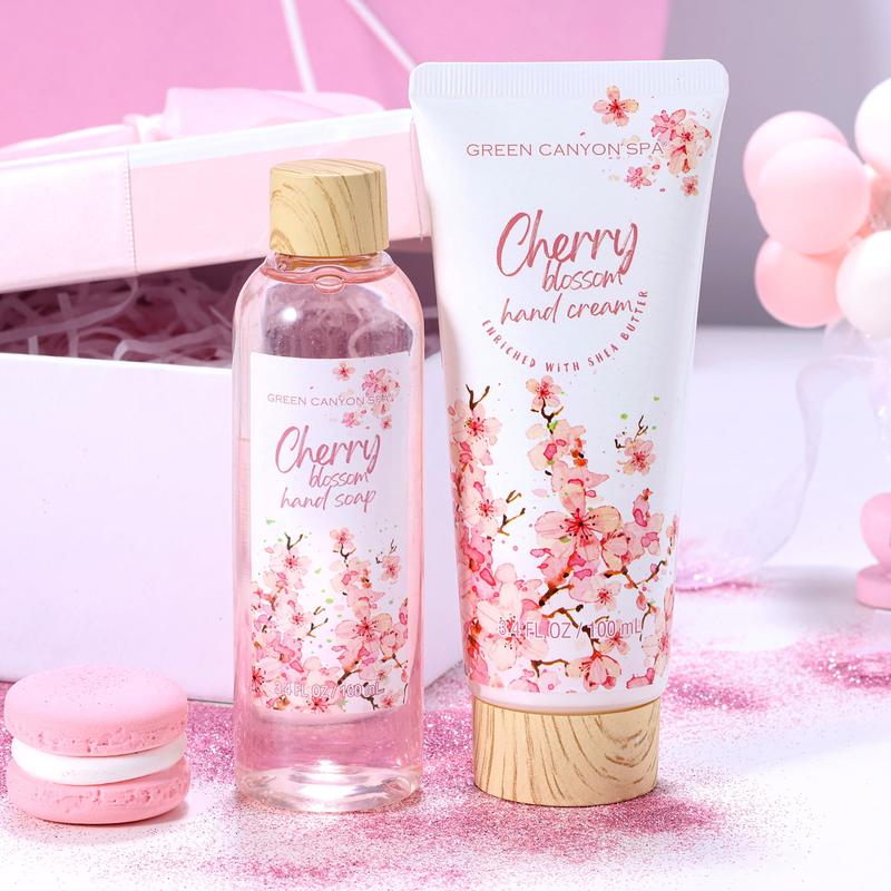 Spa Gift Baskets for Women, 10 Pcs Cherry Blossom Bath and Body Sets, Luxury Birthday Day Body Care Gift Sets for Her