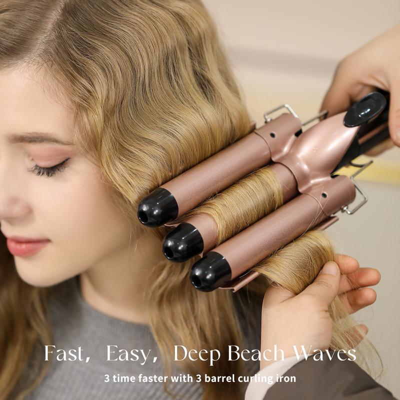 Heikki Vision 5 in 1 Curling Iron Set with 4 Interchangeable Ceramic Fast Heat, Wand Hair Crimper, Dual Voltage Hair Waver with Protective Glove & 2 Clips