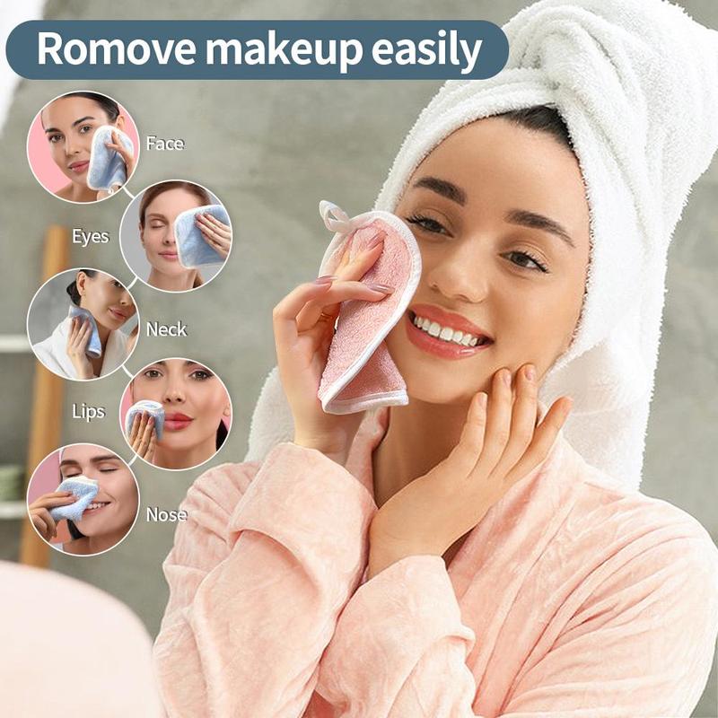 Microfiber Facial Cleansing Wipes, 16pcs set Washable & Reusable Makeup Remover Towels, Facial Cleansing Towels for Home & Travel, Christmas Gift