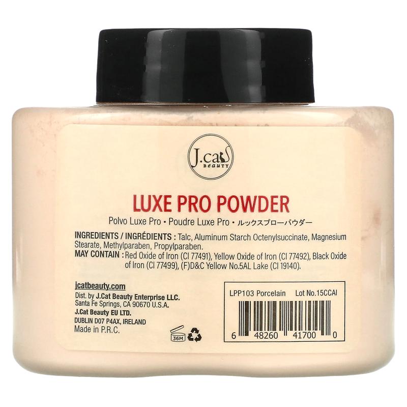 J.Cat Beauty Luxe Pro Powder,  LPP103 Porcelain, 1.5 oz (42 g)