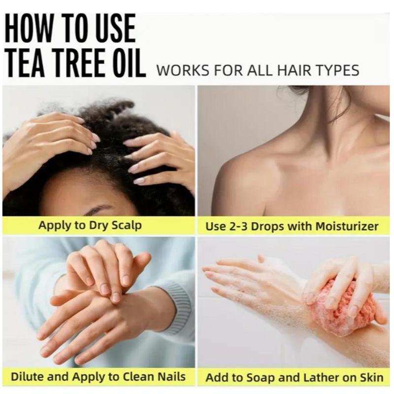 100ml Tea Tree Essential Oil, Moisturizing Hair Massage Oil, Body Care Oil for Soothing Dry Skin, Multipurpose Skin Care Product for Daily Use