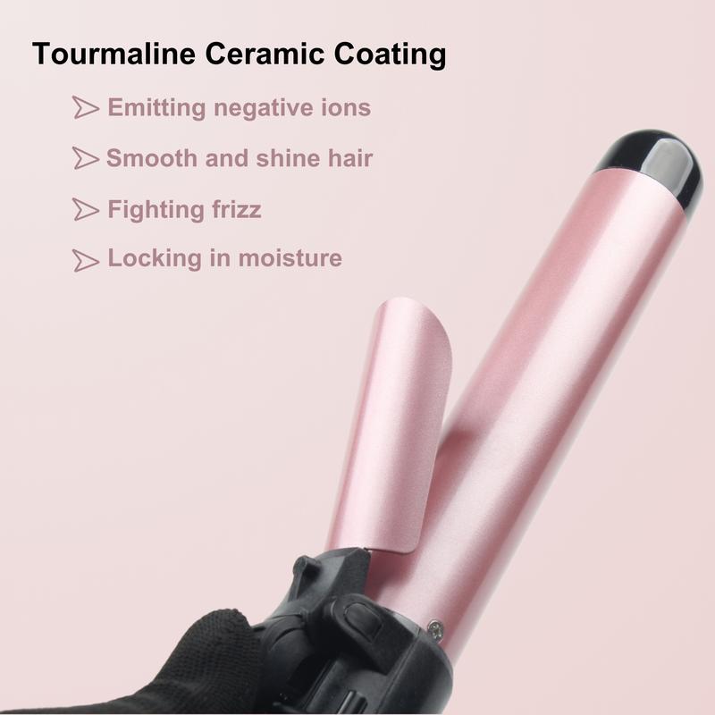 Rotating Curling Iron 1.1 inch Automatic Hair Curler for Beach Waves, Professional Tourmaline Ceramic Auto Curling Wand with 30s Heat-up Comfort