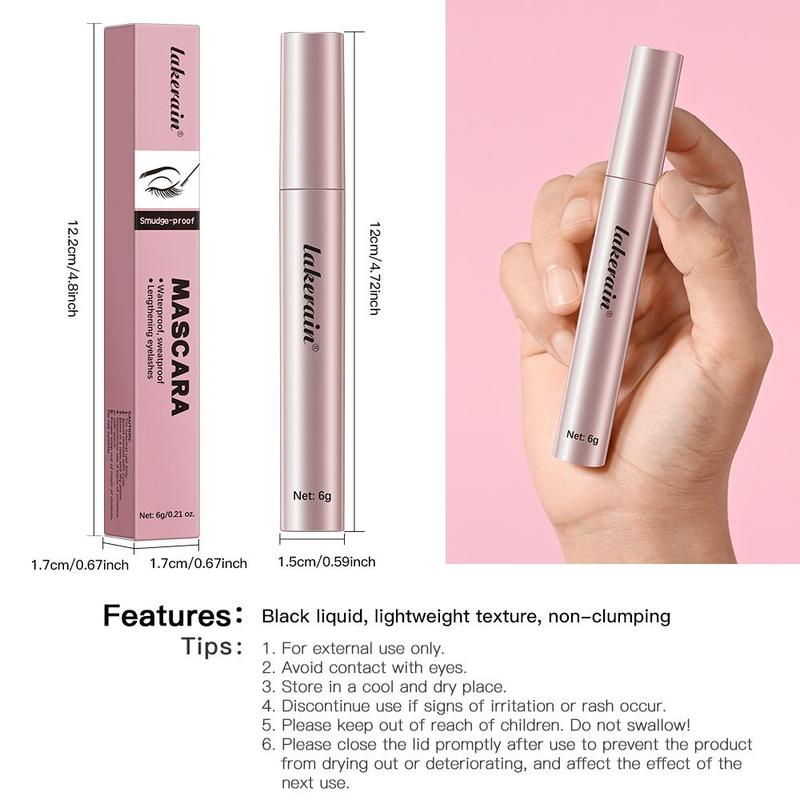 Long-lasting Mascara, 2 Counts Waterproof Eyelash Extensions Mascara, Professional Eye Enhancement Makeup Products for Women